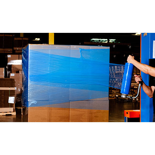 18" x 1500' 80 GA. Blue Colored Hand Stretch Film (4/Case)