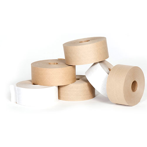 70mm (2.75") x 600' Kraft Production Grade Grade Reinforced Tape (10/Case)